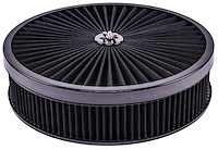 Round Flow-Thru Air Cleaner Assembly 14 in. x 3 in. [Black Trim with Black Filter]