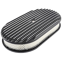 Finned Aluminum Air Cleaner Oval 15 in. L x 8 1/4 in. W x 3 in. H [Black]