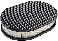 Finned Aluminum Air Cleaner Oval 12 in. L x 8 3/8 in. W x 3 in. H [Black]