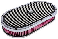 Finned Aluminum Air Cleaner Oval 15 in. L x 8 in. W x 3 in. H [Black]