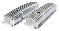 Polished Finned Valve Covers for 1958-1986 Small Block Chevy [Short Design]
