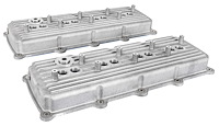 Cast Aluminum Valve Covers for 5.7L, 6.1L, 6.4L Gen III Hemi Engines [Natural Finish, Finned]