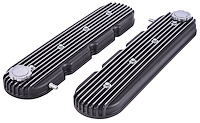 Black Finned Aluminum Valve Covers for GM LS Engines