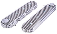 Polished Finned Aluminum Valve Covers for GM LS Engines