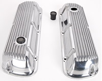Polished Finned Valve Covers for Small Block Ford 289, 302, 351W