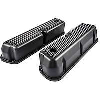 Black Finned Tall Valve Covers for Small Block Ford 289, 302, 351W
