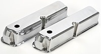 Polished Cast Aluminum Smooth Valve Covers for Small Block Ford 289, 302, 351W