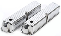 Polished Cast Aluminum Ball-Milled Valve Covers for Small Block Ford 289, 302, 351W