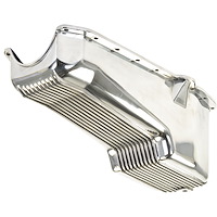 Finned Aluminum Oil Pan for 1955-1979 Small Block Chevy (Driver Side Dipstick)