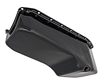 Stock Replacement Oil Pan for 1980-1985 Chevy Small Block Engines w/Right Hand Dip Stick & 2-Piece Rear Main Seal [Black]