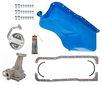 Stock-Style Replacement Oil Pan Kit for 1965-1987 Small Block Ford [Blue]