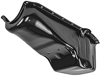 Stock Replacement Oil Pan for 1955-1979 Chevy Small Block Engines w/Left Hand Dip Stick & 2-Piece Rear Main Seal [Black]