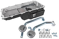 Engine Swap Rear Sump Oil Pan for 2011-2023 Ford Coyote Engines to 1953-1979 Ford 2WD Trucks, 1979-2004 Ford Mustang [Black]