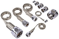 Braided Hose Sleeving Kit with Clamps [Chrome Hose Clamp Covers]