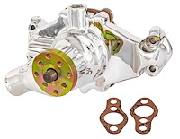 Premium High-Flow Short-Style Aluminum Water Pump Fits Select 1955-1972 Small Block Chevy 265-400 V8 [Polished]