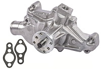 Premium High-Flow Short-Style Aluminum Water Pump Fits Select 1955-1972 Small Block Chevy 265-400 V8 [Natural]