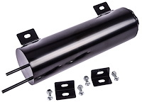 Coolant Overflow Tank, 34 oz. Capacity [Black Powder-Coated Stainless Steel]