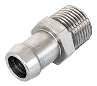 Stainless Steel Heater Hose Fitting, Straight [5/8 in. Hose Barb x 1 3/4 in. L x 1/2 in. NPT]