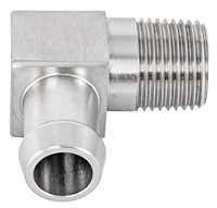 Stainless Steel Heater Hose Fitting, 90-Degree [5/8 in. Hose Barb x 2 1/8 in. L x 1/2 in. NPT]