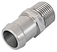 Stainless Steel Heater Hose Fitting, Straight [3/4 in. Hose Barb x 1 3/4 in. L x 1/2 in. NPT]