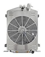 Aluminum Radiator & Fan Combo for 1932 Ford HI-BOY with Chevy V8 Engine & Full-Height Grill [16 in. FAN]