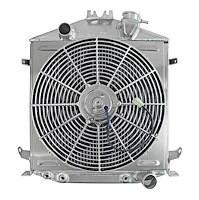 Aluminum Radiator & Fan Combo for 1928-1931 Ford Model A with Chevy V8 Engine & Chopped Grill [16 in. Fan]