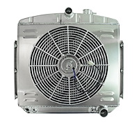 Aluminum Radiator & Fan Combo for 1955-1956 Chevrolet with V8 or 6 Cylinder Engine [16 in. Fan]