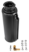 Round Recirculating/Overflow Catch Can with Filler Neck [Black Anodized Finish]