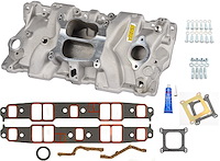 JEGS Intake Manifold with Installation Kit for 1955-1986 Small Block Chevy 262-400