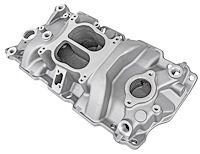 Intake Manifold for 1955-1995 Small Block Chevy 265-400 V8 w/1987-1995 TBI Cast Iron Heads, Dual Plane w/Spread Bore [Natural]
