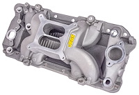 Cool Gap Intake Manifold for 396-502 Big Block Chevy, Dual Plane [Satin]