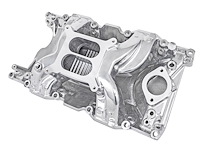 Cool Gap Intake Manifold for 1957-2003 Small Block Chrysler/Mopar 318, 340 & 360, Dual Plane [Polished]