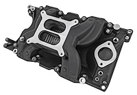 Cool Gap Intake Manifold for 1957-2003 Small Block Chrysler/Mopar 318, 340 & 360, Dual Plane [Black]