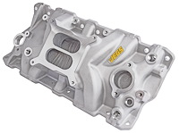 Intake Manifold for 1955-1986 Small Block Chevy 262-400, Dual Plane [Satin]