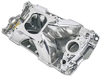 Intake Manifold for 1955-1995 Small Block Chevy 262-400, Hi-Rise Single Plane [Polished]