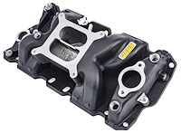 Cool Gap Intake Manifold for 1955-1996 Small Block Chevy, Dual Plane [Black]