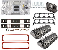 Vortec Cylinder Heads & High Rise Intake Manifold Kit for 1996-2002 Chevy Small Block 5.7L Engine [Satin Dual Plane]