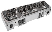 Small Block Chevy CNC-Ported Aluminum Cylinder Head for use w/Hydraulic Roller Cam [220 cc Intake Ports, Angled Spark Plug]