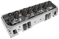 Small Block Chevy CNC-Ported Aluminum Cylinder Head for use w/Hydraulic Roller Cam [220 cc Intake Ports, Straight Spark Plug]