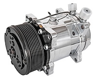 SD508 Air Conditioner Compressor w/7-Groove Serpentine Pulley [Chrome Finish]