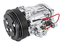 SD7 Air Conditioner Compressor, Peanut-Style w/6-Groove Serpentine Pulley [Chrome Finish]
