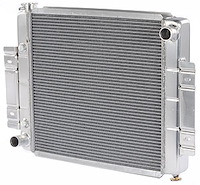 Aluminum Radiator Fits Select 1973-1986 Jeep CJ Models, w/Ford or Mopar V8 Conversion, Crossflow Design [Automatic Transmission]