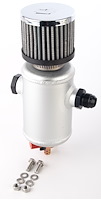 Remote Oil Breather Tank 9" H x 3" Dia. -10AN, 7 oz.