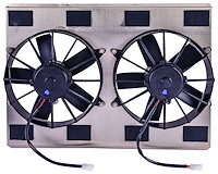 Universal Dual 11 in. Electric Cooling Fans with 25 3/4 in. L x 18 3/4 in. H Aluminum Shroud