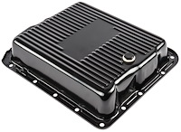 Automatic Transmission Pan for GM TH700R4, 4L60, 4L60E/65E Stock Capacity [Black Powder Coated Steel]