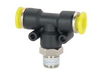 CO2 Quick Push Fitting Branch Tee 1/8" NPT x 1/4" Tube Plastic Resin Body