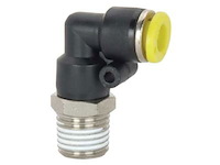 CO2 Quick Push Fitting 90º 1/4" NPT x 1/4" Tube Plastic Resin Body