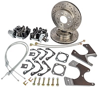 GM 10/12 Bolt Rear Disc Brake Conversion Kit for 1964-1972 GM A-Body w/STD Shock [Premium Kit w/E-Brake, Black Calipers]