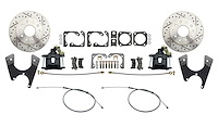 GM 10/12 Bolt Rear Disc Brake Conversion Kit for 1970-1974 Chevy Camaro, Pontiac Firebird [Premium Kit w/E-Brake, Blk Calipers]