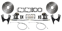GM 10/12 Bolt Rear Disc Brake Conversion Kit for 1975-1981 Chevy Camaro, Pontiac Firebird [Premium Kit w/E-Brake, Red Calipers]